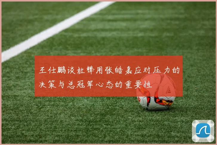 王仕鹏谈杜锋用张皓嘉应对压力的决策与总冠军心态的重要性